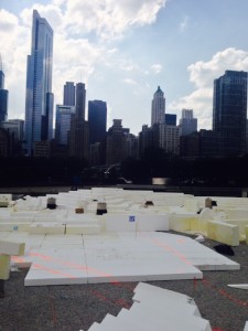 Lightweight expanded polystyrene (EPS) geofoam forms landscape contours over an underground parking garage at Chicago’s Maggie Daley Park.