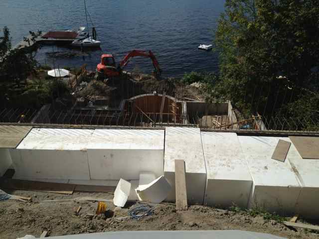 Geofoam Installation, Lake Washington Residence