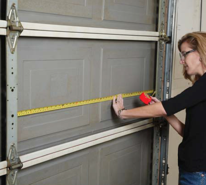 2:  Measure length between vertical rail A to the inside edge of vertical rail B.