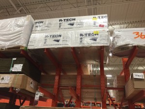 R-Tech insulation panels stocked at Home Depot.